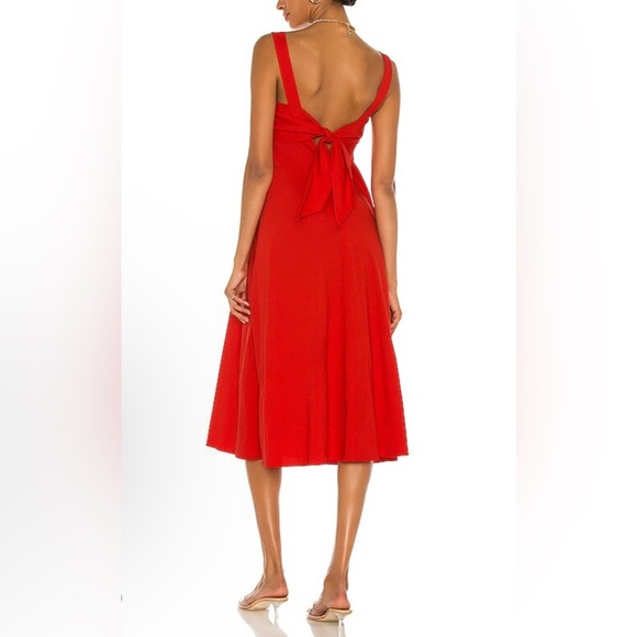 NEW Theory Tie Back linen blend  Midi Dress XL - Picture 5 of 16